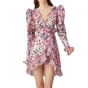 Rococo Sand Mimi Cotton Wrap Coquette Girl Dress Pink Floral